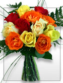 A Rainbow of Colors - Assorted Multicolored Roses Bouquet
